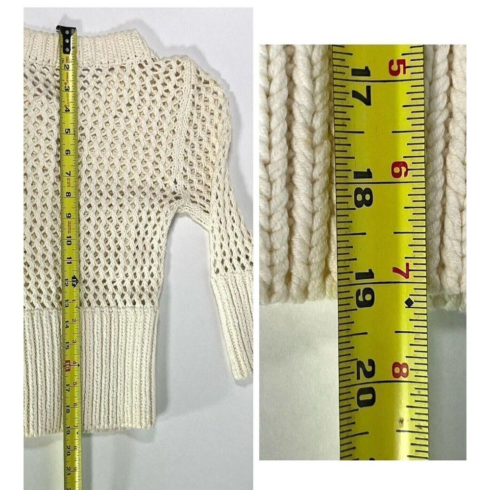 Free People Chunky Open Knit Fitted Cardigan‎ Sweater Buttons Pockets - Picture 7 of 14